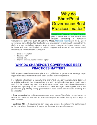 Why do SharePoint Governance Best Practices matter?