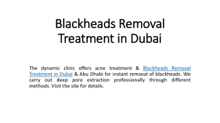 Blackheads Removal Treatment in Dubai