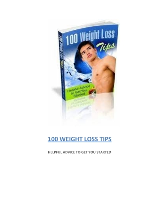 100 Weight Loss Solution Tips