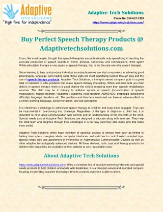 Speech Therapy Products