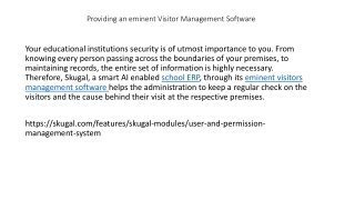 Providing an eminent Visitor Management Software