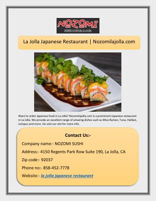 la jolla japanese restaurant