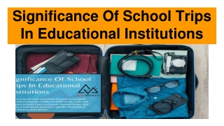 Significance Of School Trips In Educational Institutions