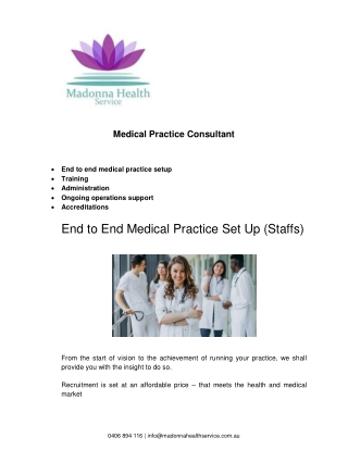 Medical Practice Consultant