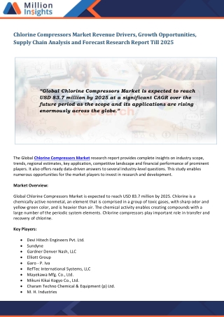 Chlorine Compressors Market