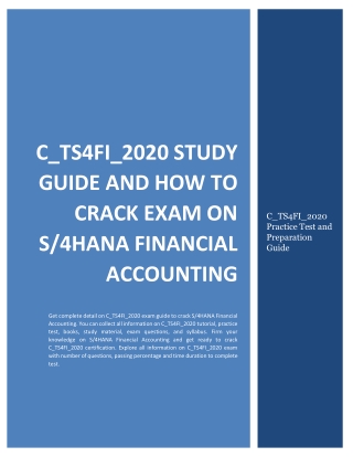 C_TS4FI_2020 Study Guide and How to Crack Exam on S/4HANA Financial Accounting