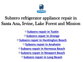 Subzero repair in Huntington Beach