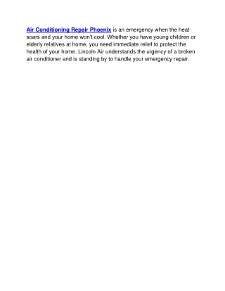 Air Conditioning Repair Phoenix