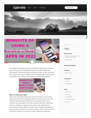 Benefits of using a Mobile Event Apps in 2021