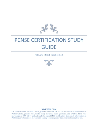 Latest PCNSE Certification Study Guide