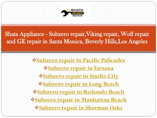 Subzero repair in Studio City