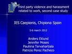 5-6 march 2012 Anders Eklund Jennifer Moses Pauliina Tervahartiala Patricio Perez Pacheco