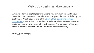 Web UI/UX design service company