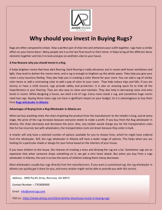 Why Should you Invest in Buying Rugs?