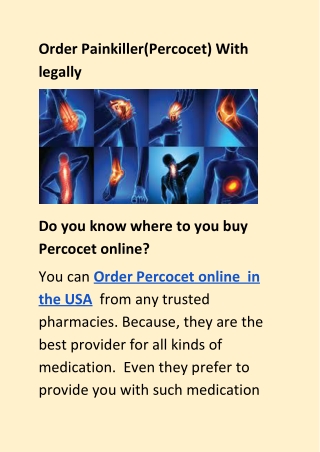 Order Painkiller(Percocet) With legally