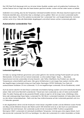 Der Beste Guide - Lockenstab 1000 Watt -- 2020