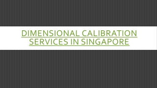 Dimensional Calibration Services Singapore