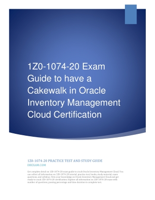 1Z0-1074-20 Exam Guide to have a Cakewalk in Oracle Inventory Management Cloud Certification