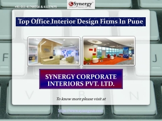 Top Office Interior Design Firms In Pune