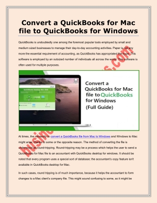 Convert QuickBooks File from Mac to Windows - How to Do?