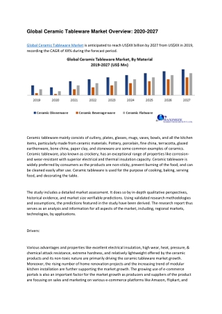 Global Ceramic Tableware Market Overview: 2020-2027