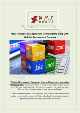 What Website Development Company Looks while Choosing a Relevant Domain Name