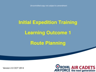 Initial Expedition Training Learning Outcome 1 Route Planning