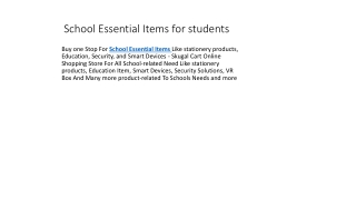 School Essential Items for students