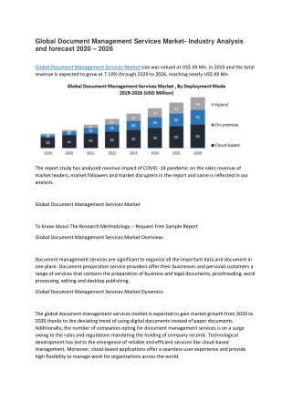 Global Document Management Services Market- Industry Analysis and forecast 2020 – 2026