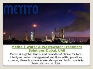 Metito | Water & Wastewater Treatment Solutions Dubai, UAE