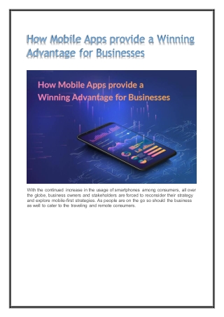 How Mobile Apps provide a Winning Advantage for Businesses