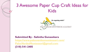 3 Awesome Paper Cup Craft Ideas for Kids