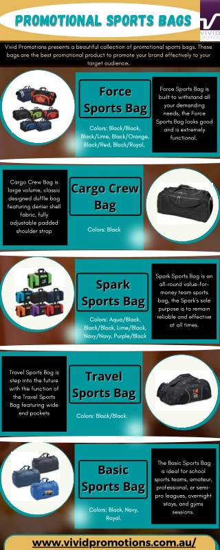 Collection Of Promotional Sports Bags | Vivid Promotions