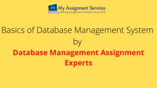 Hire Professional Academic Helper From My Assignment  Services for Database Assignment Help