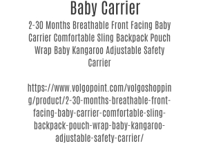 Baby Carrier