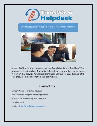 Get Translation Services Near Me | Translation Helpdesk