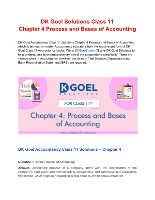 DK Goel Solutions Class 11 Chapter 4 Process and Bases of Accounting