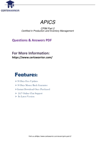 CPIM Part 2 Dumps-The Complete Beginner's Guide to Exam