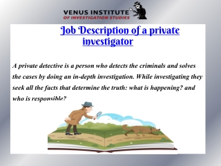 Job Description of a private investigator