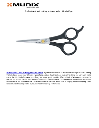 Professional hair cutting scissors India - Munix Kgoc
