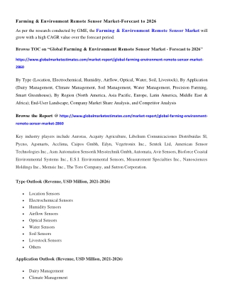 Farming & Environment Remote Sensor Market Size & Growth