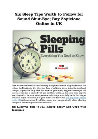 UKSleepingPill - Six Sleep Tips Worth to Follow for Sound Shut-Eye