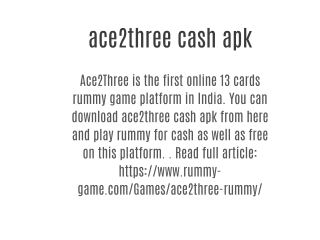 ce2Three is the first online 13 cards