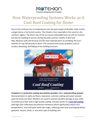 How Waterproofing Systems Works as A Cool Roof Coating for Home