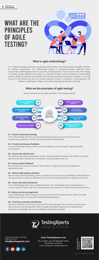 WHAT ARE THE PRINCIPLES OF AGILE TESTING?