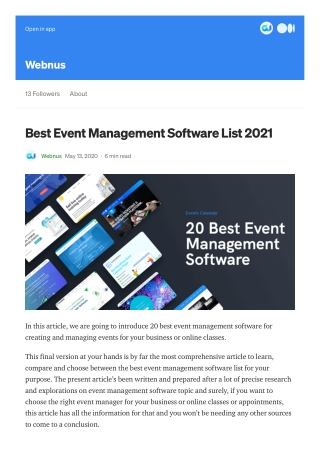 Best Event Management Software List 2021