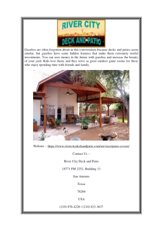 San Antonio Patios Covers Builders: River City Deck and Patio