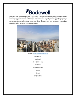 Property Management Companies in Vancouver | Bodewell