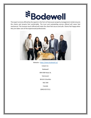 Rental Agency Vancouver | Bodewell