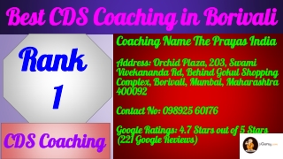 Best CDS Coaching in Borivali